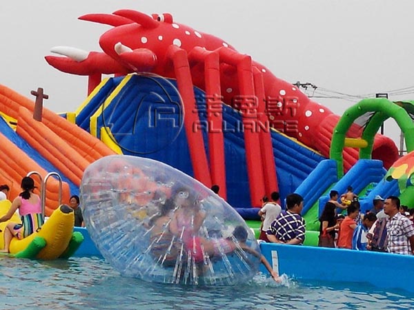 龍蝦大型兒童充氣水上樂園戲水設施